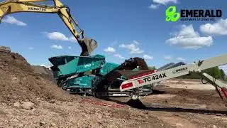 Powerscreen Warrior 2100 & Telestack TC424X screening fill dirt
