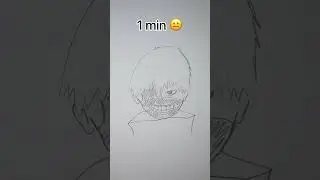 How to Draw Ken Kaneki in 10sec, 10mins, 10hrs #shorts