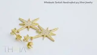 Pole Star Dangle Earring Wholesale Handmade Turkish 925 Silver Sterling Jewelry