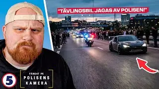 Olaglig STREETRACE bil stoppas i race och FLYR från Polisen! | Fångat på polisens kamera #25