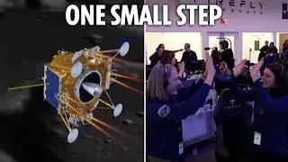 Room erupts after Firefly&rsquo;s lunar lander makes historic touchdown on moon