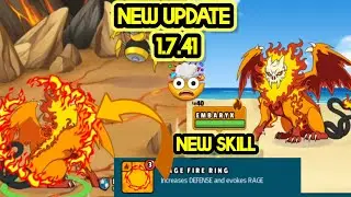 1.7.41 update Embera evolution Embrayx 🦁|| testing new skill rage fire ring 🔥 in Dynamons World 🤯