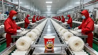 Inside the MASSIVE Rice Noodles Factory | How Rice Noodles Are Made (Full Process)