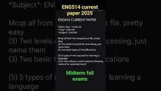 ENG514 Midterm current paper 2025 #vu #vuexams #eng514
