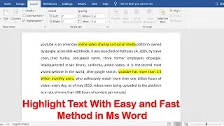 Highlight Text With Easy and Fast Method in MS Word
