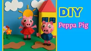 Como fazer: Cen&aacute;rio da Peppa Pig 🐷 | DIY Peppa Pig e George com materiais reciclados 
