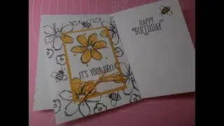 Garden in Bloom - Crushed Curry Birthday card
