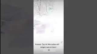 Krasser Typ im Mercedes
