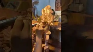 The Artist Who Carves The Face Of A Ghost Statue - Wood Carving Skills #shorts