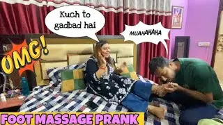 Foot massage prank on wife🤪Gone so much romantic prank🥰Cute Wife Epic Reaction | Couple Prank Tv