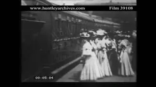 1900's Works Outing by Train.  Archive film 39108