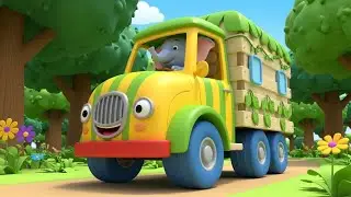 Wheels on the Elephant Truck 🐘🚚 | Fun Animal & Vehicle Songs for Kids, Nursery Rhymes & Baby Songs 🎶