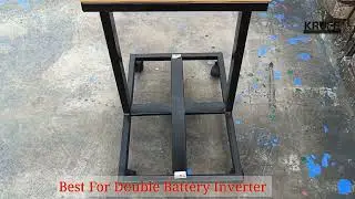 KRUFE&reg; Heavy Duty Dual Battery Inverter Trolley/Inverter Stand (Double Battery, Black)