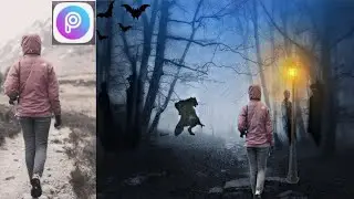 SCARY BACKGROUND EFFECT / DARK FOREST EFFECT / PICSART TUTORIAL
