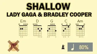 🎸 • LADY GAGA & BRADLEY COOPER • SHALLOW • 🎶 • ACCORDS & ARPÈGES ⏱️ x80 • ⭐