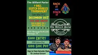 Rack it & Stack it  is live! 1100 & under HOT SEAT MATCH #tournament #nineball #9ballpool #9ball