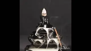 Cute Ceramic Backflow Incense Holder Waterfall Incense Burner with 48  Cones and 30 Stick