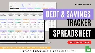 SAVINGS TRACKER Template + DEBT PAYOFF Tracker || Google Sheets