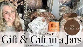 Fall & Halloween Gift and Gift in a Jar Ideas  | 5 Cute Ideas with Free Printable Tags | 2024