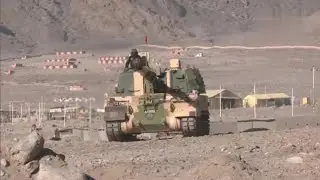 K9-Vajra self-propelled howitzer regiment deployed at LAC by Indian Army. #indianarmy #lac