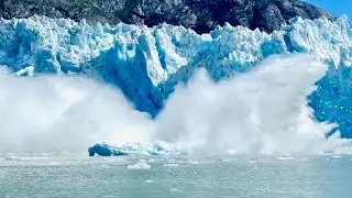 South Sawyer Glacier Calving near Juneau, AK 🧊 #nature #alaska #planetearth