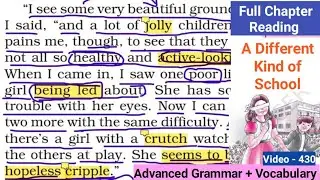 A different kind of school Class 6th Chapter 5 in Hindi + Vocabulary + Grammar