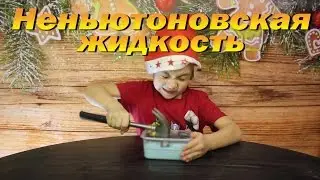 Неньютоновская жидкость проводим опыт Non-Newtonian fluid conducting an experiment