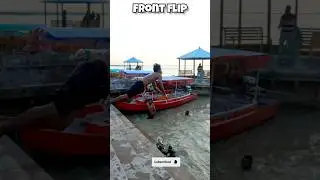 Front Flip into Dangerous Flooded River, Swimming Dive #learnswimming #swimming #swimmingtips #river