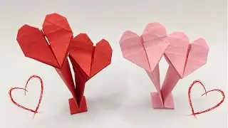Origami STAND HEARTS ❤️ How to make a paper heart