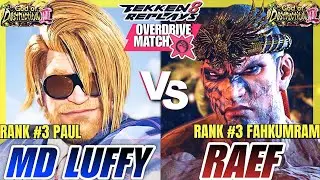 Tekken 8 - MD Luffy19 (Paul) vs Raef (Fahkumram) - High Level Ranked Match Replay