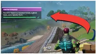 Search a Chest in a Haunted Forest, a Ghost Town, and a Spooky Farm (Fortnite Battle Royale)