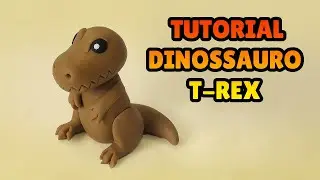 🔴Faça um DINOSSAURO - T-REX MINIATURA tutorial Fácil Biscuit clay, plastilina , Pasta Americana