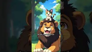 lion and cat story, forest animals friendship, #lionandcat #animalfriendship #foresttales