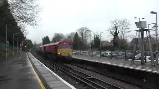 (HD) DB Cargo 66192 passes Otford with the Hothfield Empties - 23/1/18