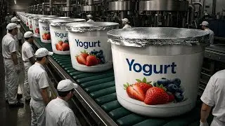 From Farm to Cup Ultra Realistic Yogurt Factory Process Industrial