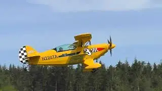 Pitts S-2B Special - close-up Takeoff and Aerobatic flying!