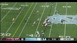 Sam Howell (UNC QB) vs Virginia Tech (2020)