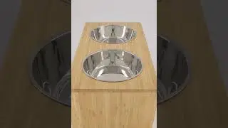 Stylish and Sustainable Eco-Friendly Bamboo Pet Food Bowl Set