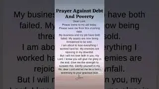 Prayer against debt and poverty