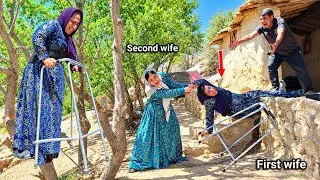 second wife's violent attack on first wife due to jealousy, husband's intense concern.