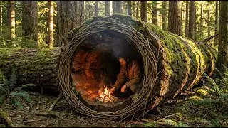 A Dead Tree Becomes a Secret Forest Shelter