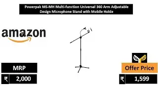 Powerpak MS MH Multi function Universal 360 Arm Adjustable Design Microphone Stand with Mobile Holde