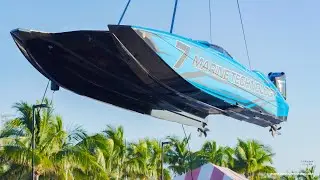 Load 'er up / Race Boat Crane in Key West
