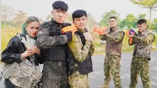 Nerf War: Superhero action S.W.A.T Nerf Guns Criminal Group Rescue Hero Girl Intrusion