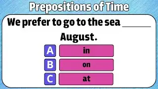 Prepositions of time: at, in, on | English Grammar Quiz | Can You Score 30/30? #englishquiz