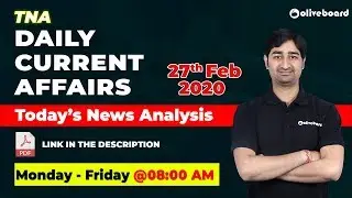 Oliveboard TNA | Daily News Analysis | Current Affairs 2020 | Daily Current Affairs