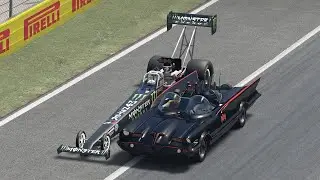 The FASTEST Racing on Earth - Classic Batmobile vs NHRA Top Fuel Dragster at Monza