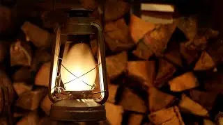 Cozy Cabin Ambience  - Sleep ASMR, Camping Lantern, Kerosene Lamp, Roaring WInd
