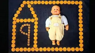 9 months baby photoshoot idea at home with biscuits | monthly baby photoshoot |baby photoshoot ideas