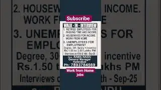 Work From Home jobs  #jobs #shorts #ytshorts #challengersteam
